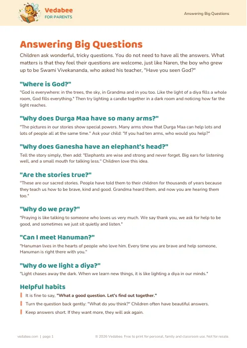 First page of Answering Big Questions