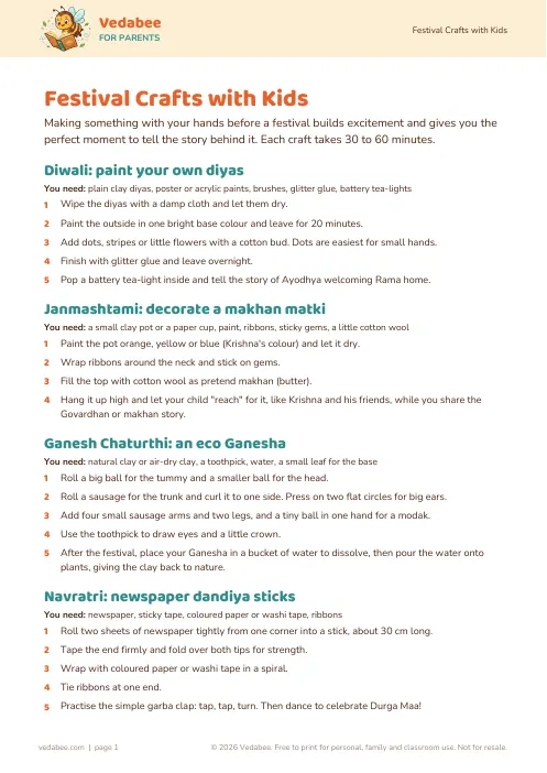 First page of Festival Crafts with Kids