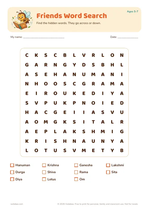 Preview of Friends Word Search